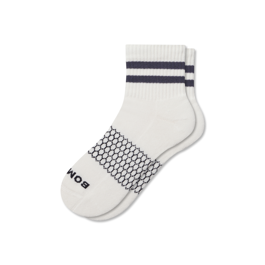 Men's Vintage Stripes Quarter Socks - Classic Travel Cushion