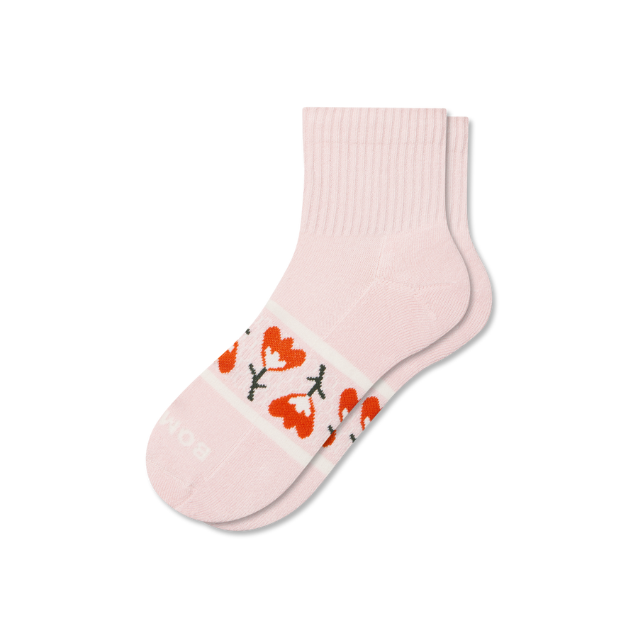 Women's Garden Party Quarter Socks - Light Crew Support