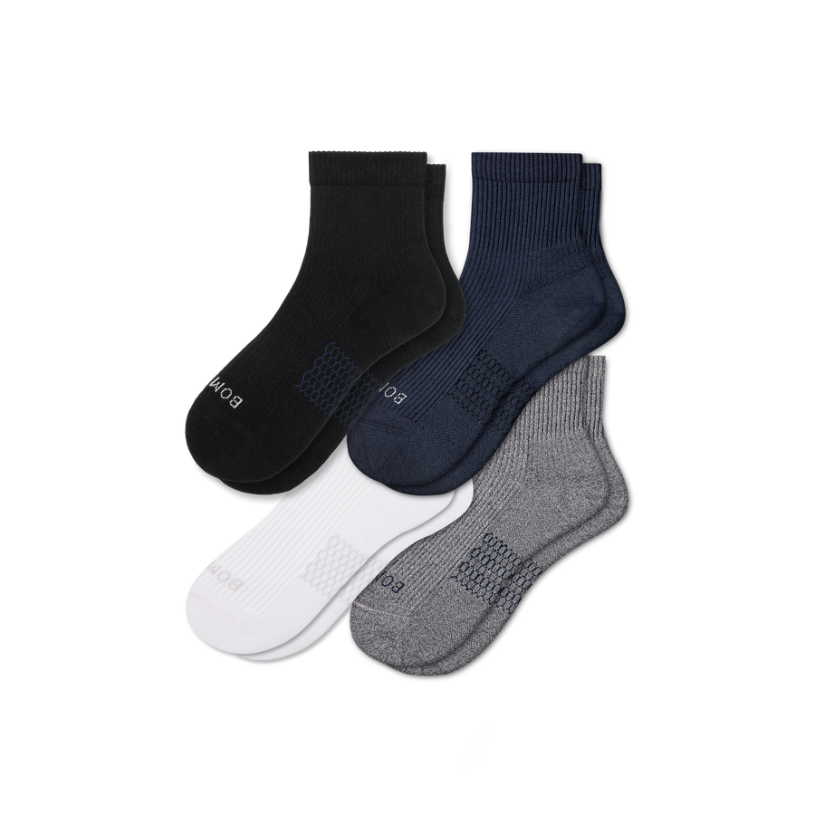 Men's Modern Rib Quarter Sock 4-Pack - Everyday Office Step