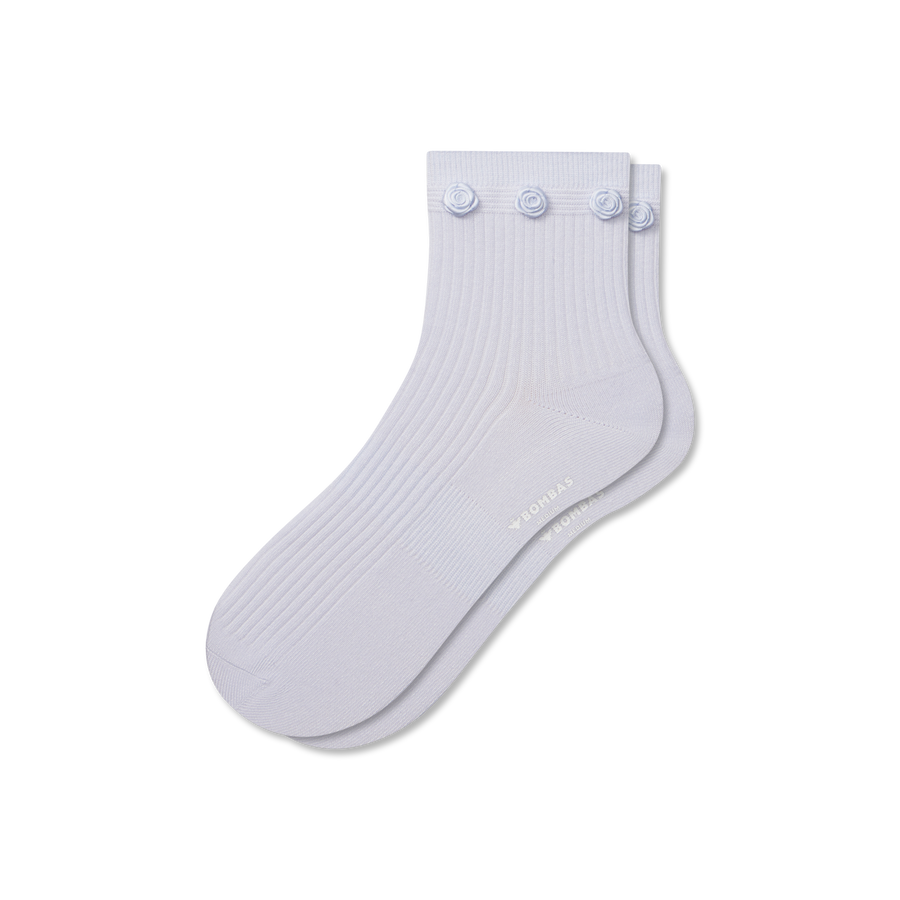Women's Rosette True Rib Quarter Socks - Soft Run Cushion