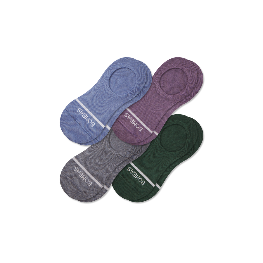 Women's Lightweight Merino Wool Blend No Show Sock 4-Pack - Classic Travel Move