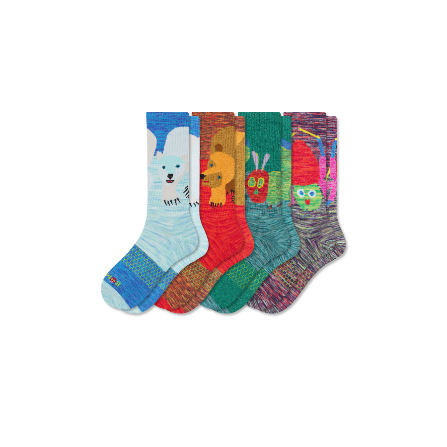 Adult Eric Carle Calf Sock 4-Pack - Soft Weekend Fit
