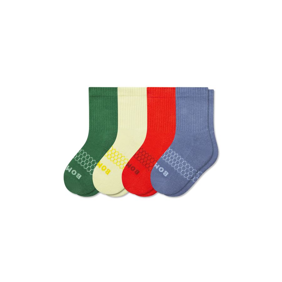 Junior Solids Calf Sock 4-Pack - Smooth Low Cut Rotation