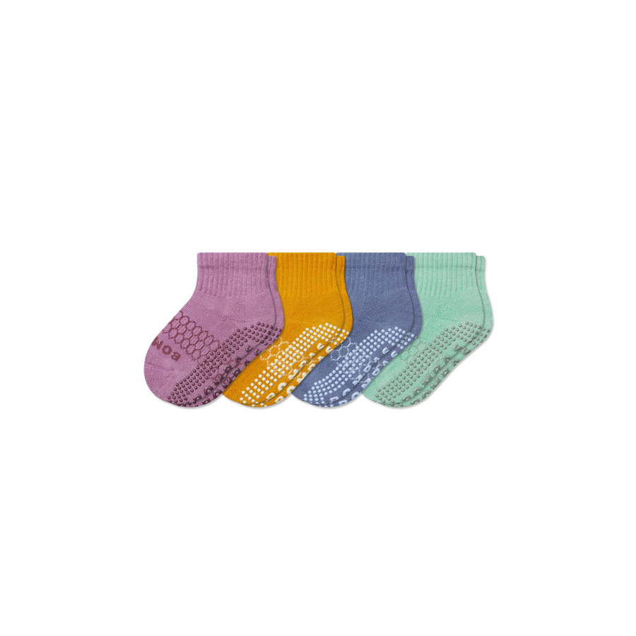 Toddler Solids Gripper Calf Sock 4-Pack - Breathable Everyday Support
