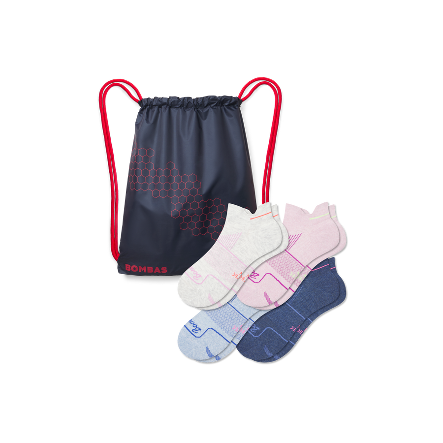 Women's Run Ankle Sock 4-Pack Gift Bag - Travel Carry