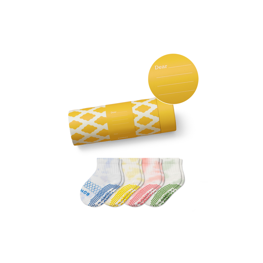 Toddler Celebration Gripper Calf Sock 4-Pack Gift Box - Daily Packing Stash