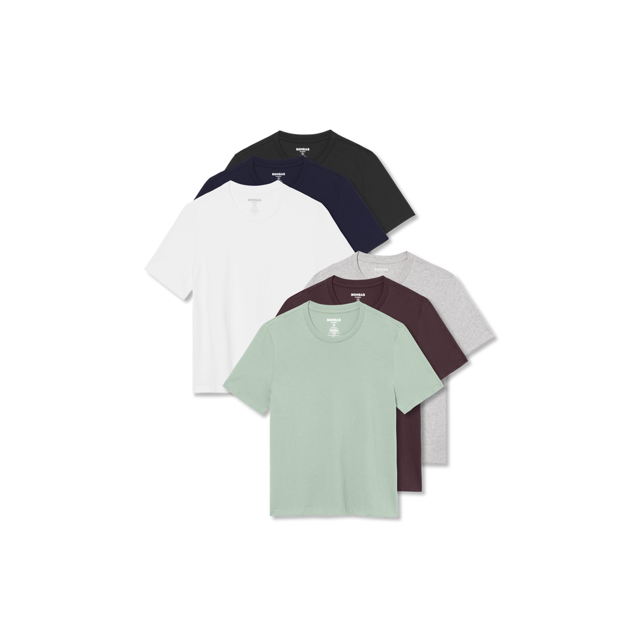 Women's Pima Cotton Crew Neck T-Shirt 6-Pack - Clean Cut