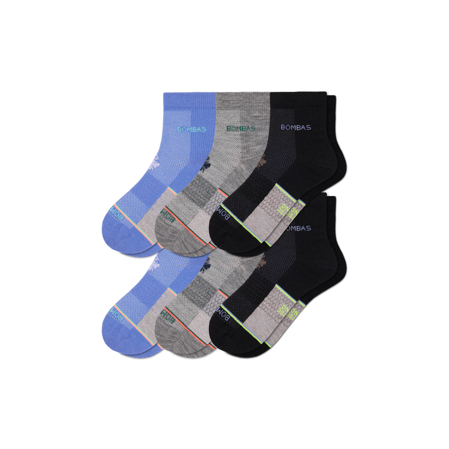Men's UltraLite Sport Merino Wool Blend Quarter Sock 6-Pack - Studio Home Comfort
