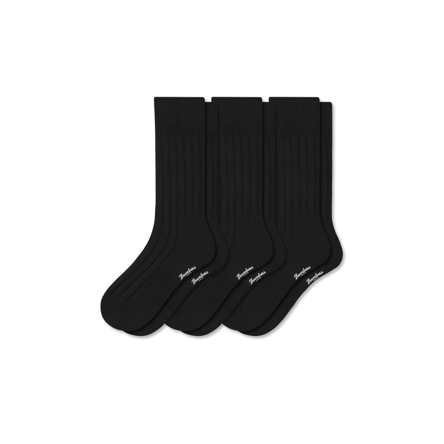 Women's Merino Cashmere Blend Rib Calf Sock 3-Pack - Light Home Cushion