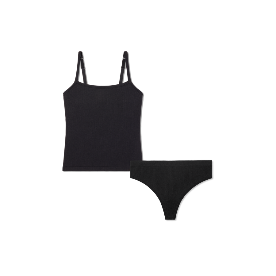 Women's Built-In Bra Seamless Cami + Thong Pack - Clean Layer Fit