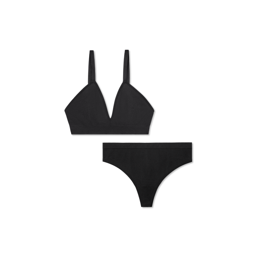 Women's Seamless Triangle Bralette + Thong Pack - Modern Layer Fit
