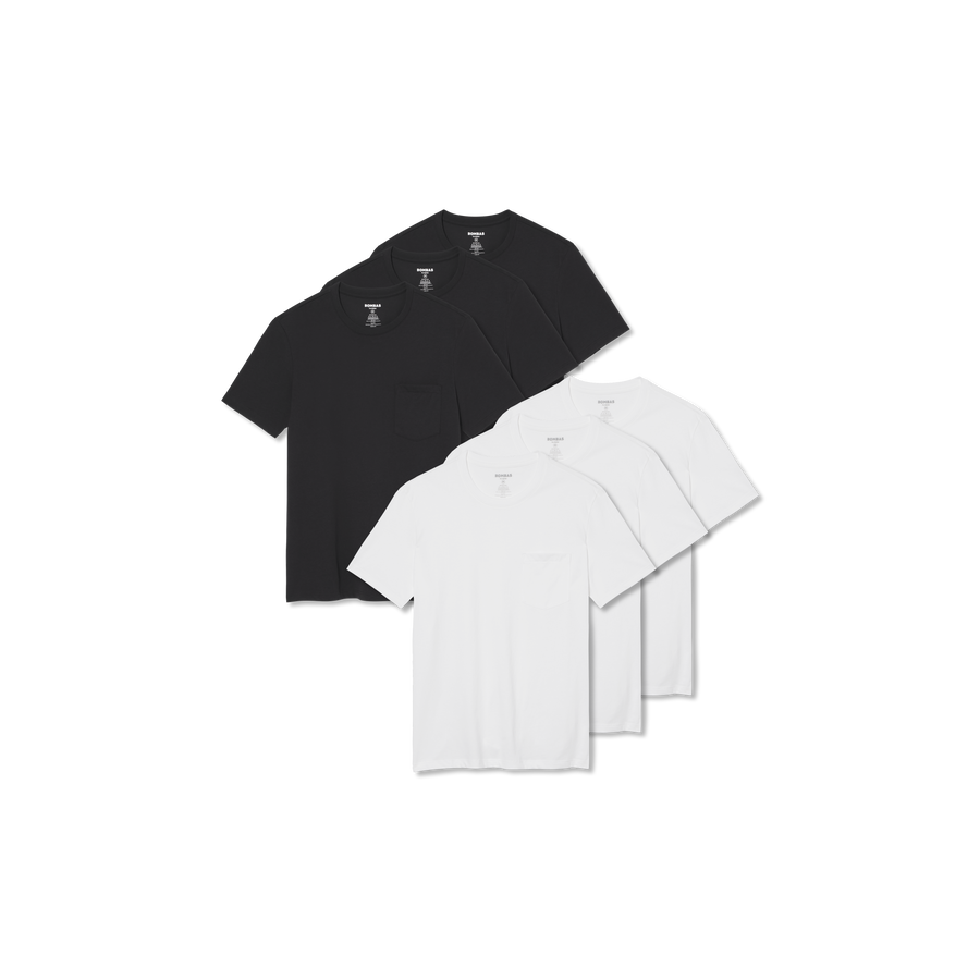 Men's Pima Cotton Pocket Crew Neck T-Shirt 6-Pack - Soft Ready