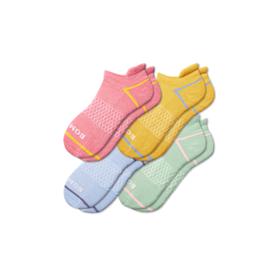 Women's Border Stripe Ankle Sock 4-Pack - Classic Run Pair