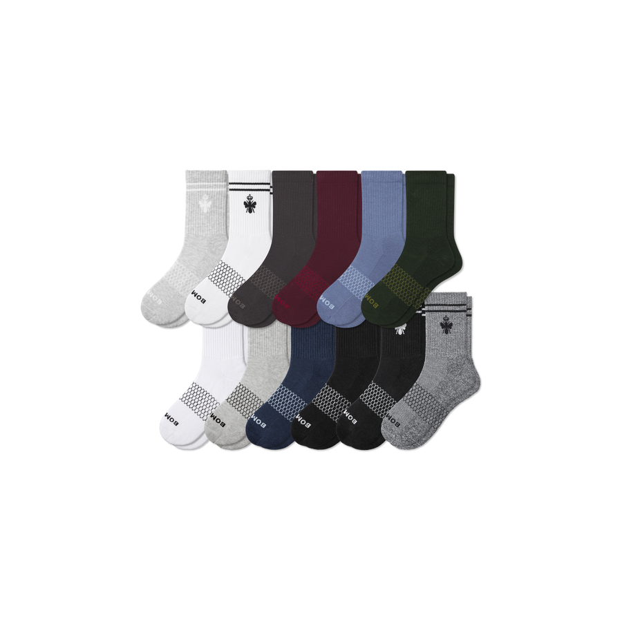 Men's Half Calf Sock 12-Pack - Light School Pair