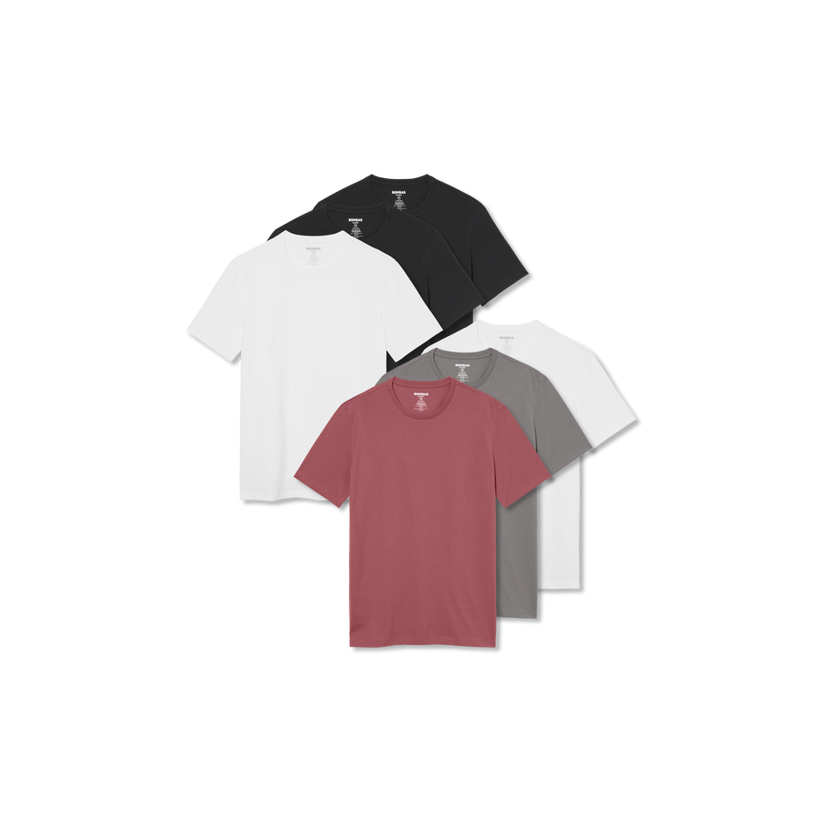 Men's Pima Cotton Slim Crew Neck T-Shirt 6-Pack - Soft Street Comfort