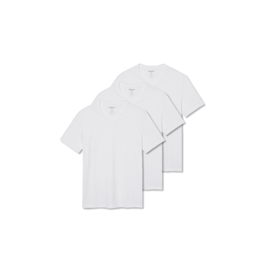 Men's Pima Cotton V-Neck T-Shirt 3-Pack - Pima Tank Fit