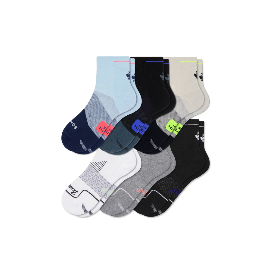 Men's Run Quarter Sock 6-Pack - Studio Home Cushion