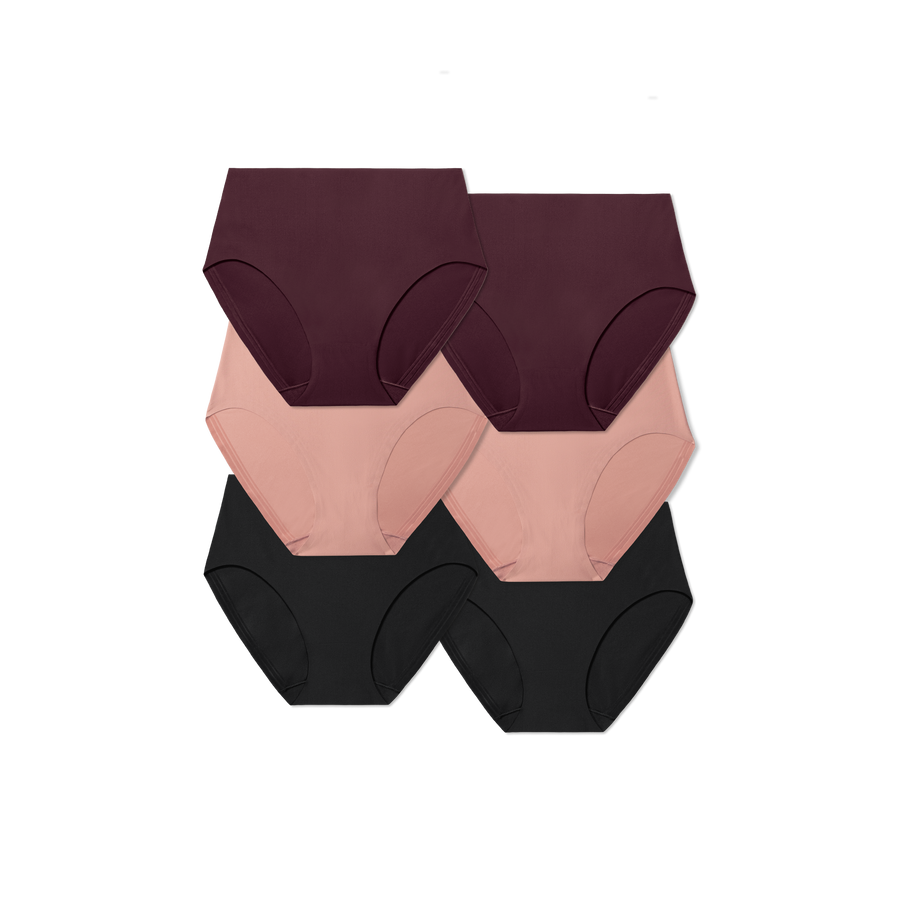 Women's No Show High Rise Brief 6-Pack - Calm Wear