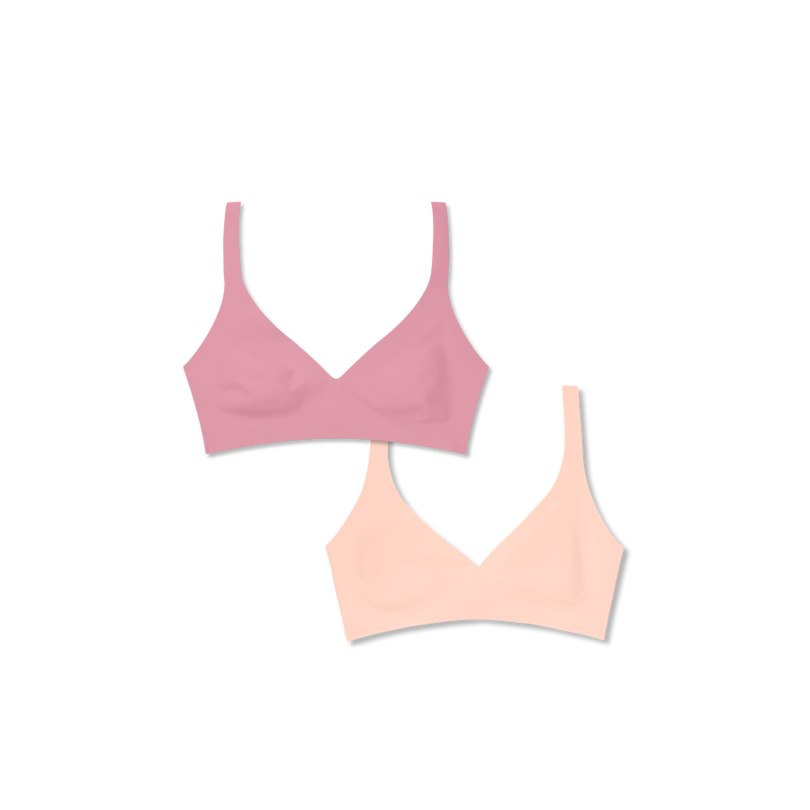 Women’s No Show Plunge Bralette 2-Pack - Easy Layer Ease