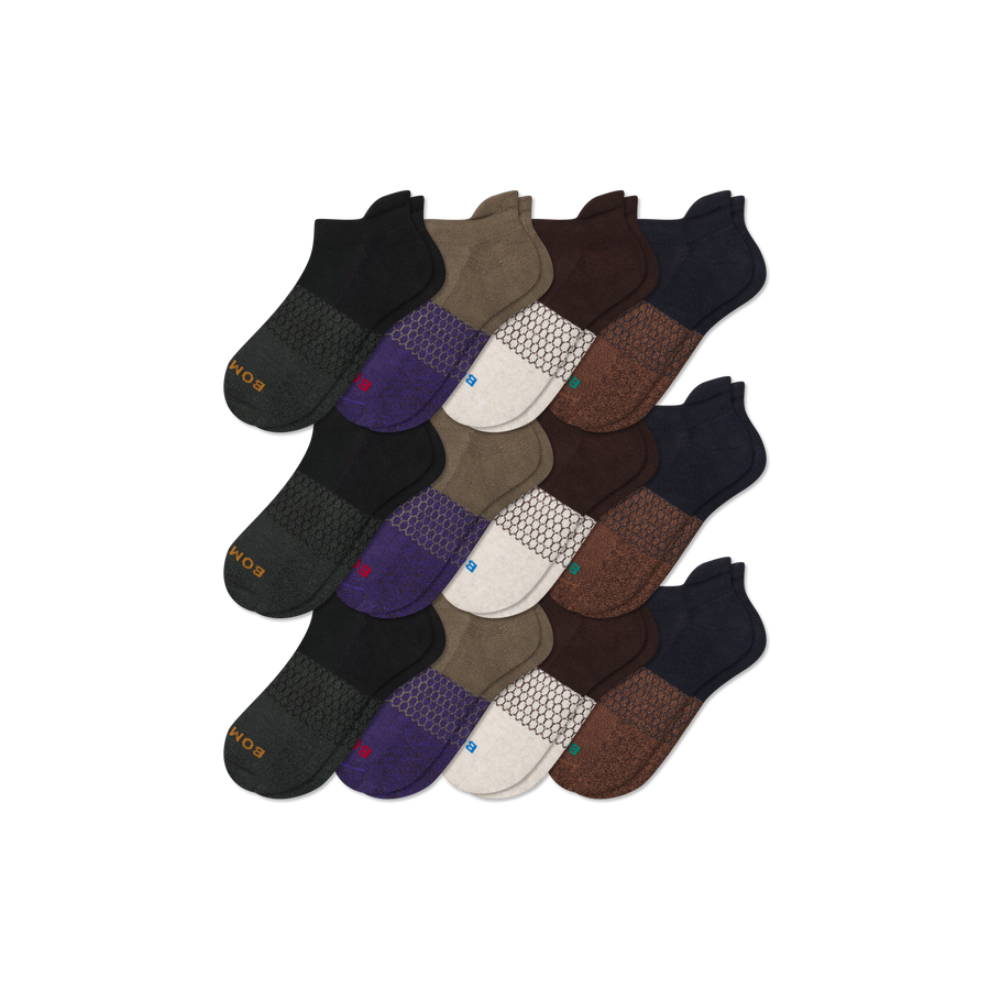 Men's Marl Ankle Sock 12-Pack - Breathable Weekend Rotation