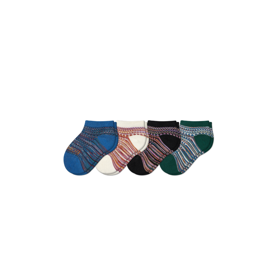 Toddler Lightweight Mosaic Ankle Sock 4-Pack - Steady Hike Fit