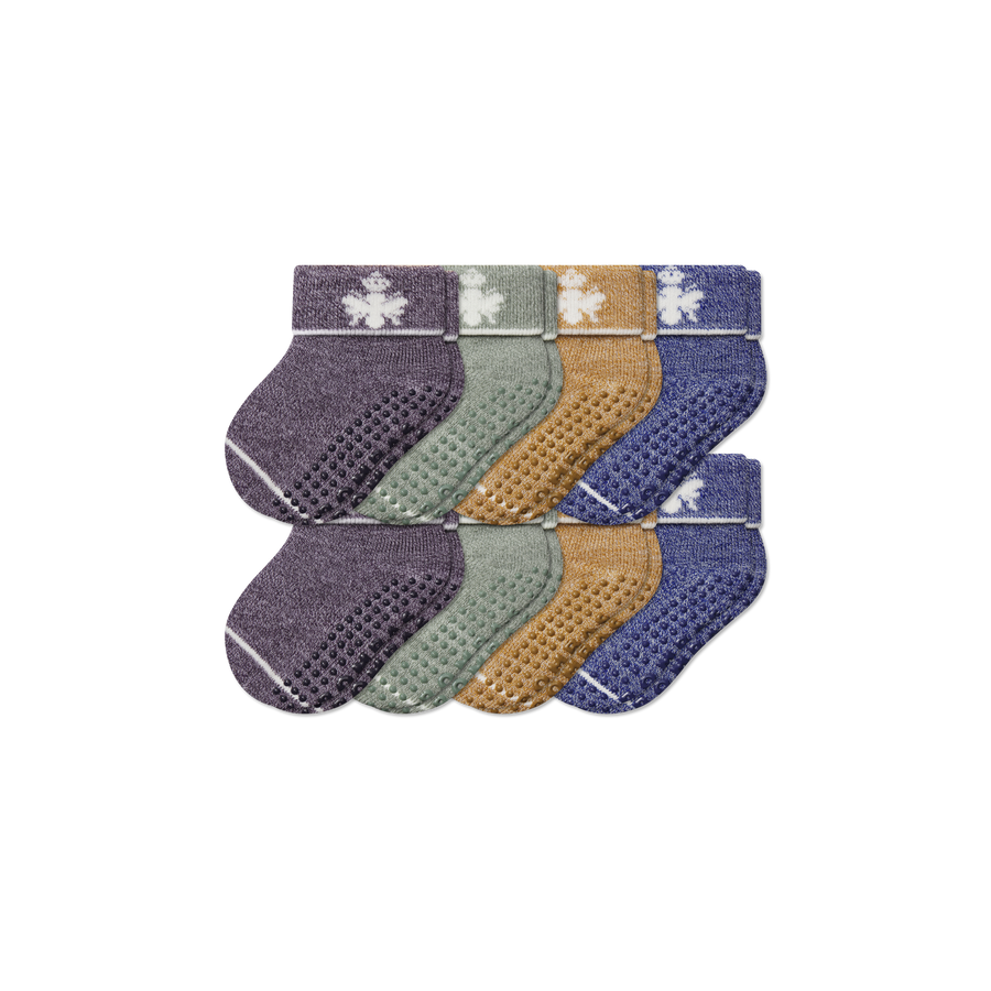 Baby Merino Wool Blend Gripper Calf Sock 8-Pack (6-12 Months) - Soft Weekend Step
