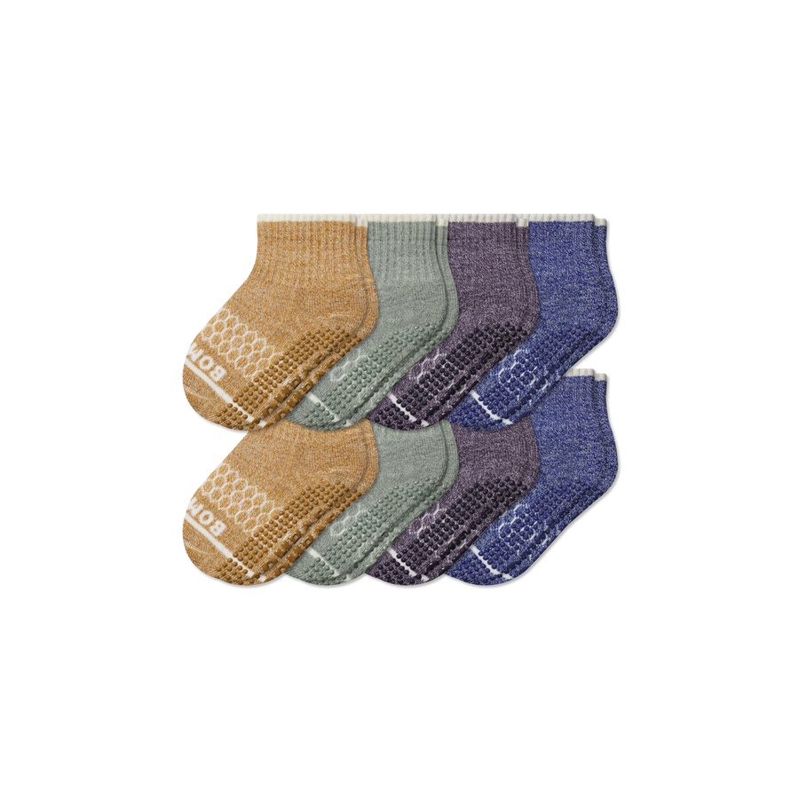 Toddler Merino Wool Blend Gripper Calf Sock 8-Pack - Classic Shift Comfort