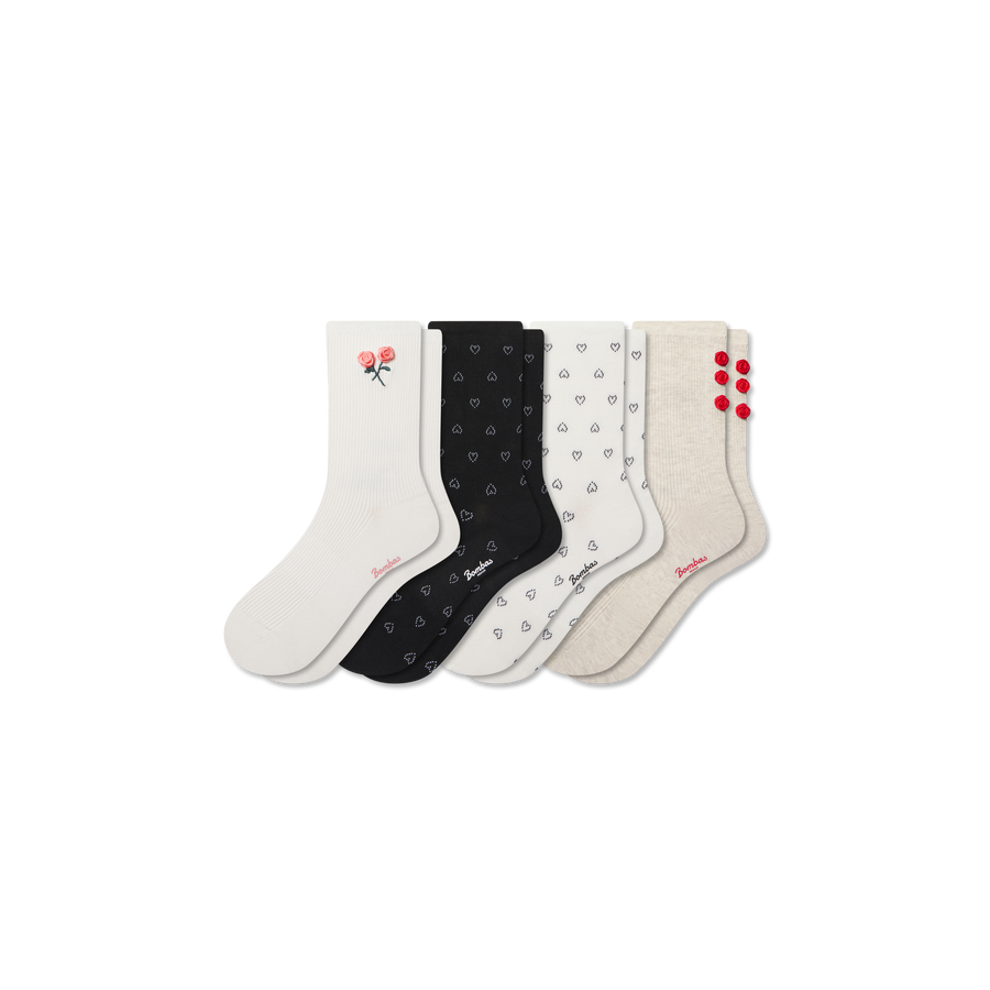 Women’s Valentine’s Day Lightweight Half Calf Sock 4-Pack - Studio School Pair