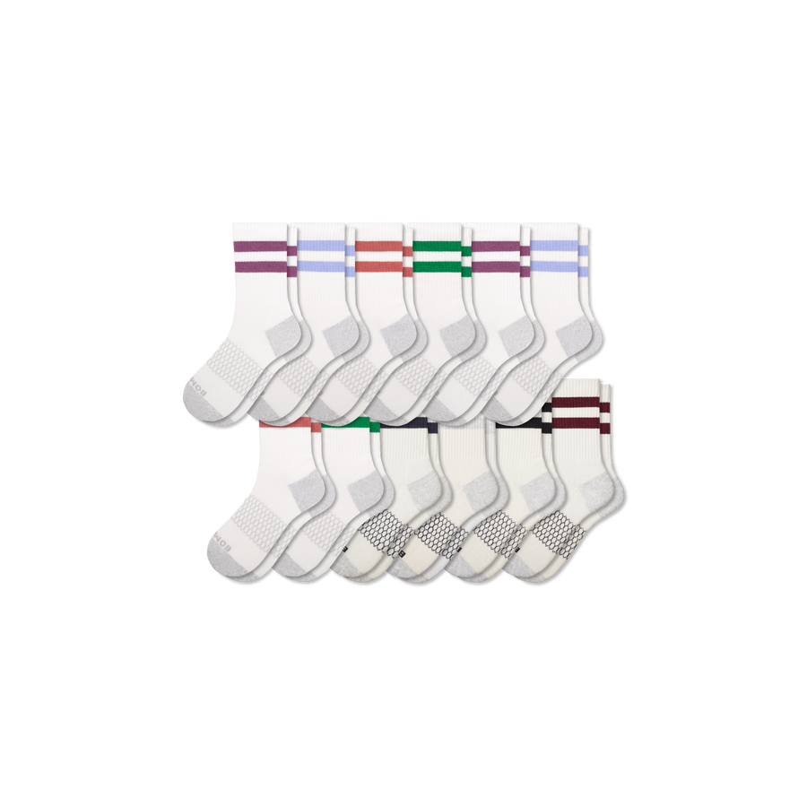 Men's Vintage Stripes Half Calf Sock 12-Pack - Easy Office Pair