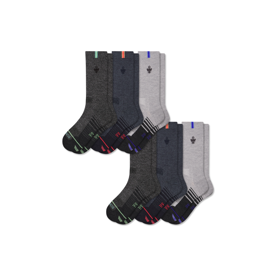 Women's Merino Wool Blend Run Calf Sock 6-Pack - Weekend Office Support