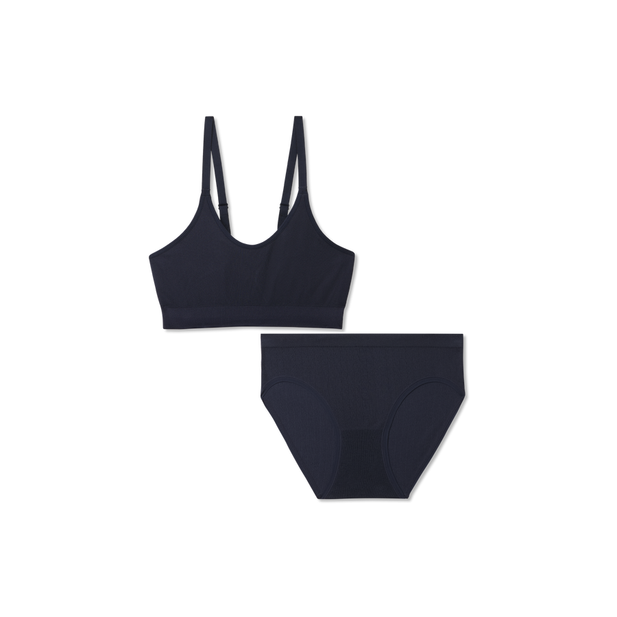 Women's Seamless Scoop Bralette + Brief Pack - Lounge Weekend Fit