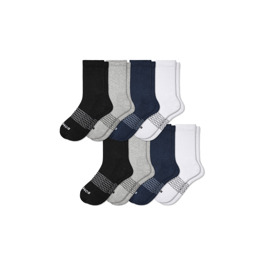 Men's Solids Half Calf Sock 8-Pack - Comfort Run Wear