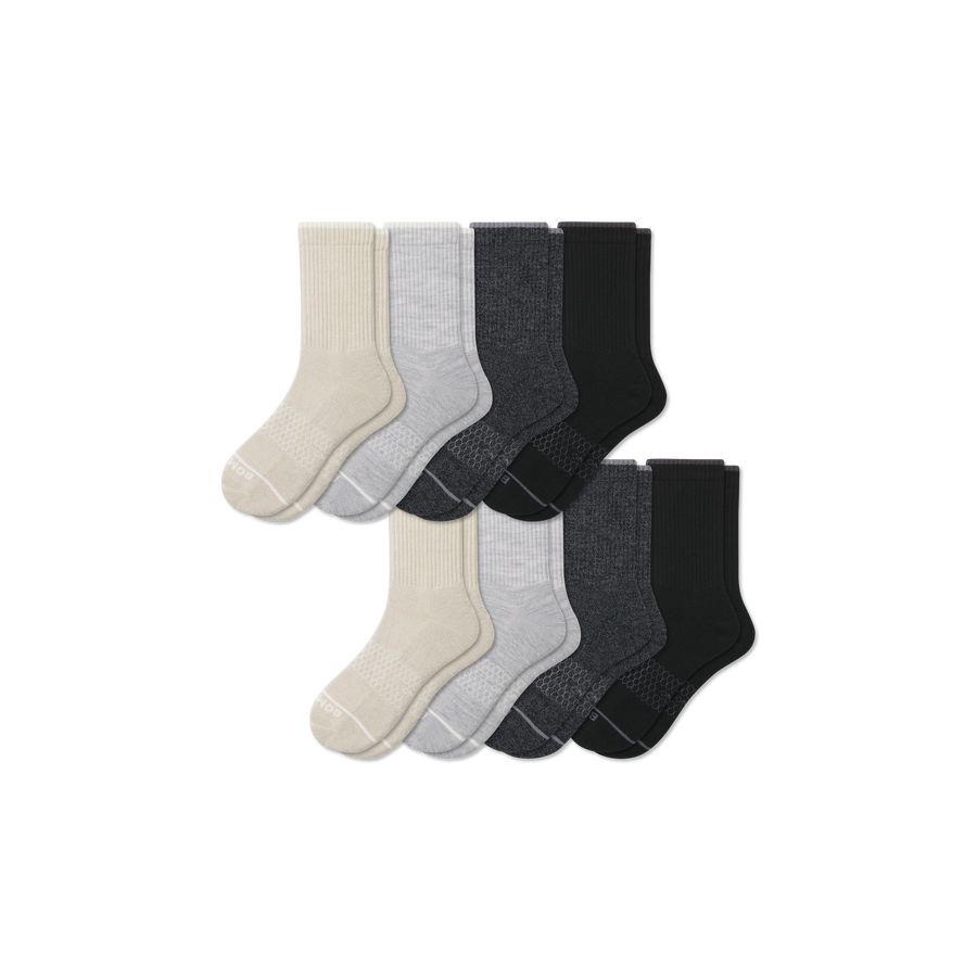 Men's Merino Wool Blend Half Calf Sock 8-Pack - Studio Low Cut Pair