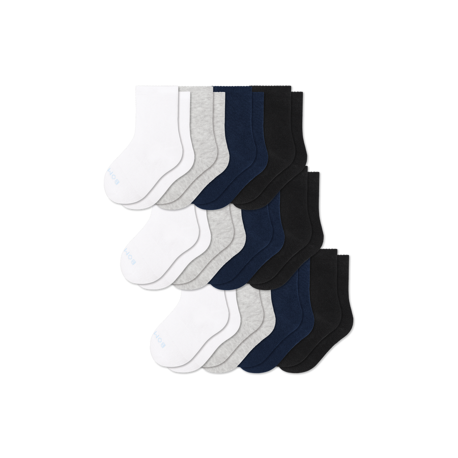 Junior Lightweight Calf Sock 12-Pack - Smooth No Show Fit