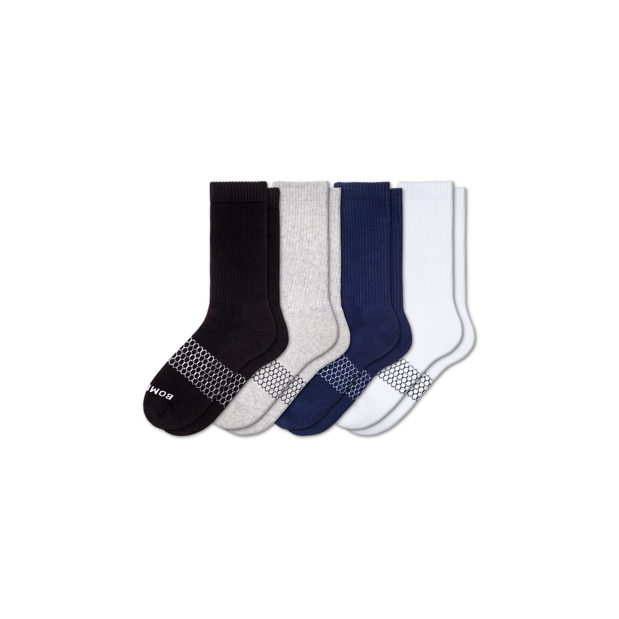 Men's Solids Calf Sock 4-Pack - Smooth School Fit