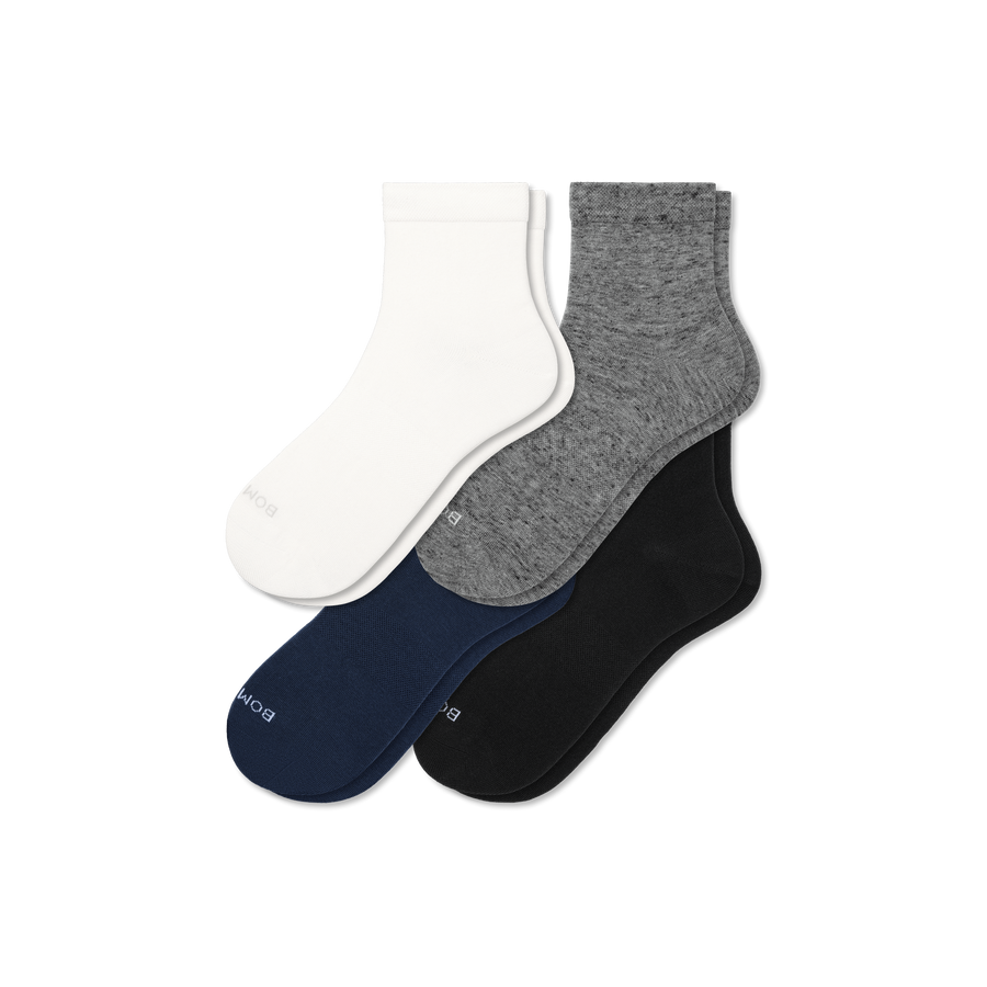 Women's Lightweight Quarter Sock 4-Pack - Breathable No Show Rotation
