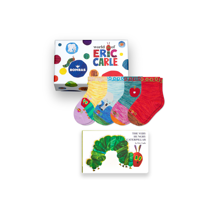 Toddler Eric Carle Lightweight Calf Sock 4-Pack Gift Box & Book - Utility Closet Storage