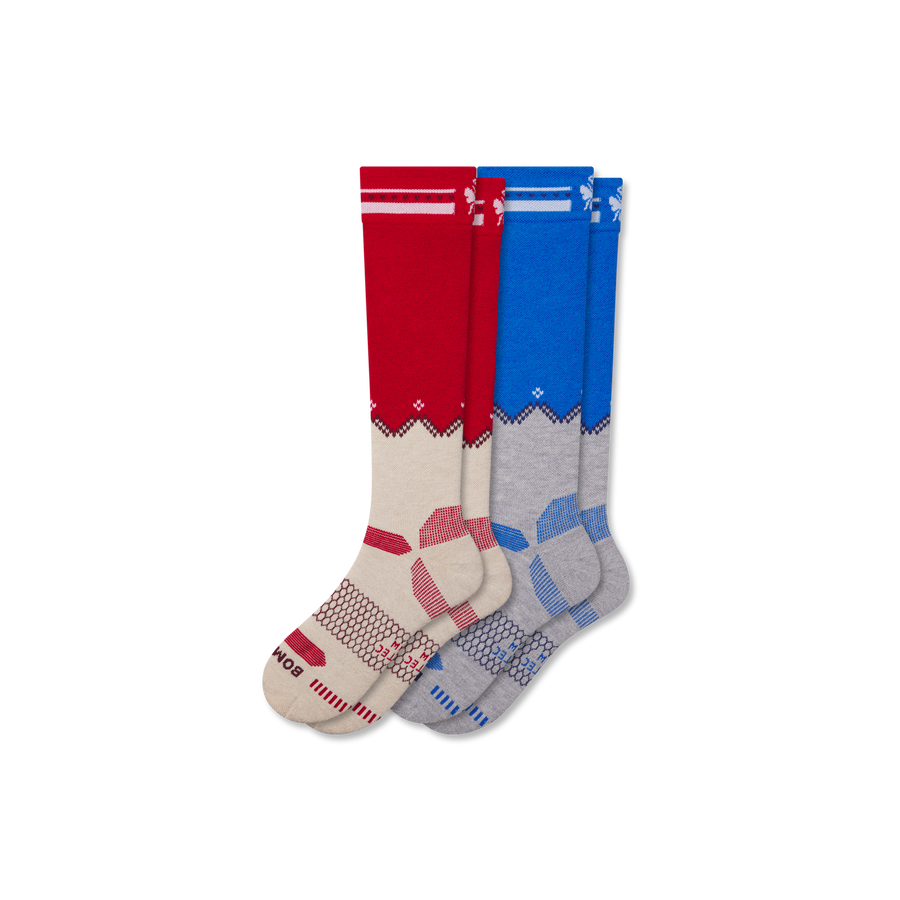 Men's Full-Cushion Merino Wool Blend Ski & Snowboard Sock 2-Pack - Trail Home Move