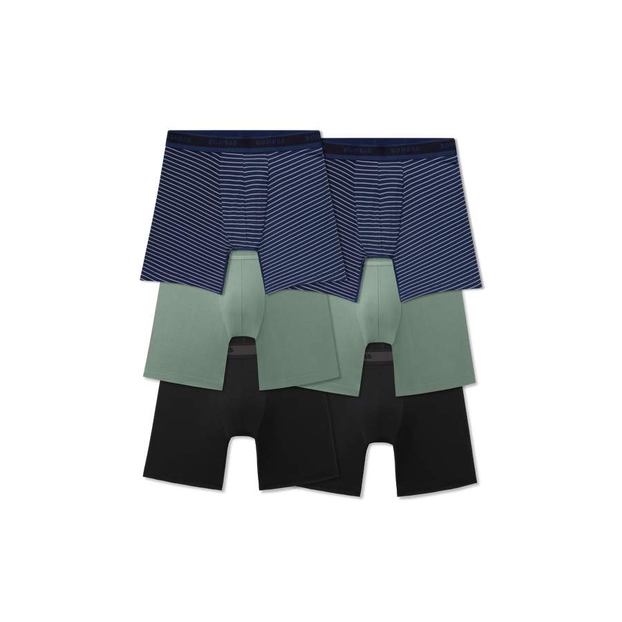 Men's Soft Flex Boxer Brief 6" 6-Pack - Seamless Ease Base