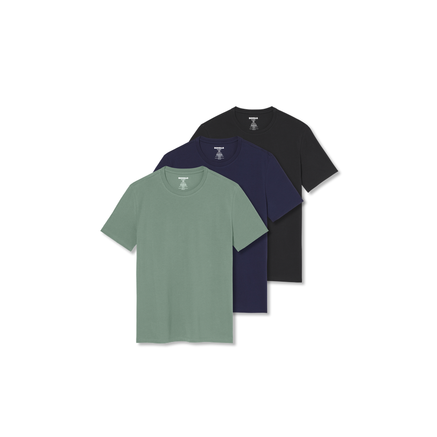 Men's Pima Cotton Crew Neck T-Shirt 3-Pack - Essential Layer Cut