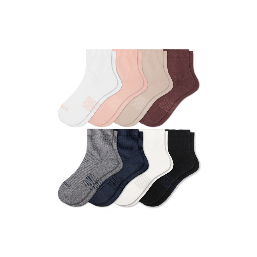 Women's Modern Rib Quarter Sock 8-Pack - Active Hike Step