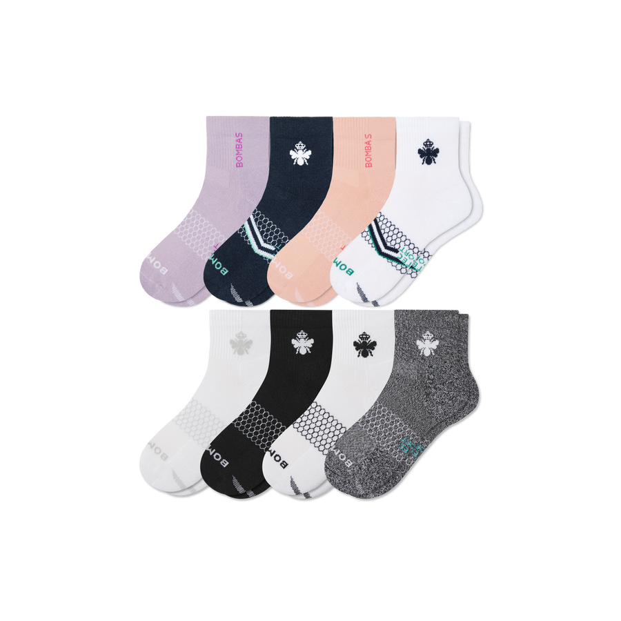 Women's All Sport Quarter Sock 8-Pack - Daily Everyday Wear