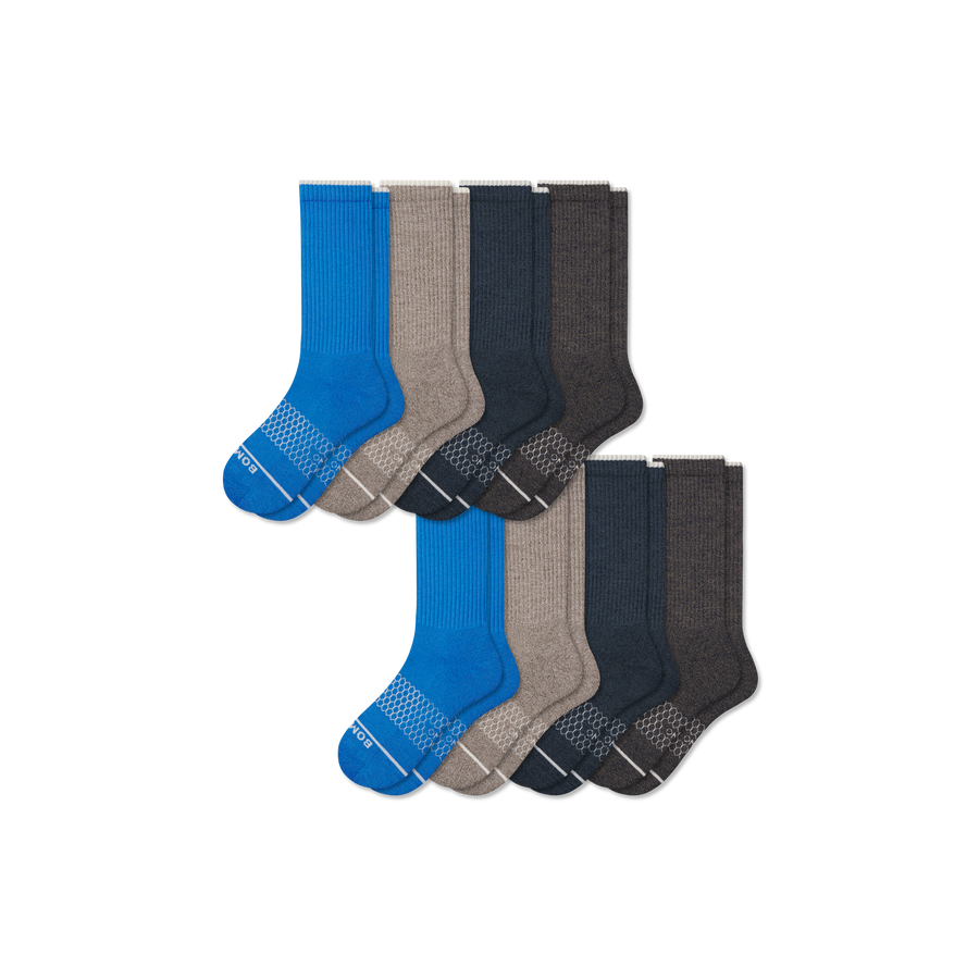 Men's Merino Wool Blend Calf Sock 8-Pack - Breathable Studio Move