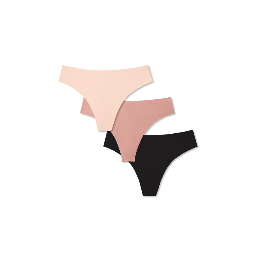 Women's No Show Thong 3-Pack - Calm Core Fit