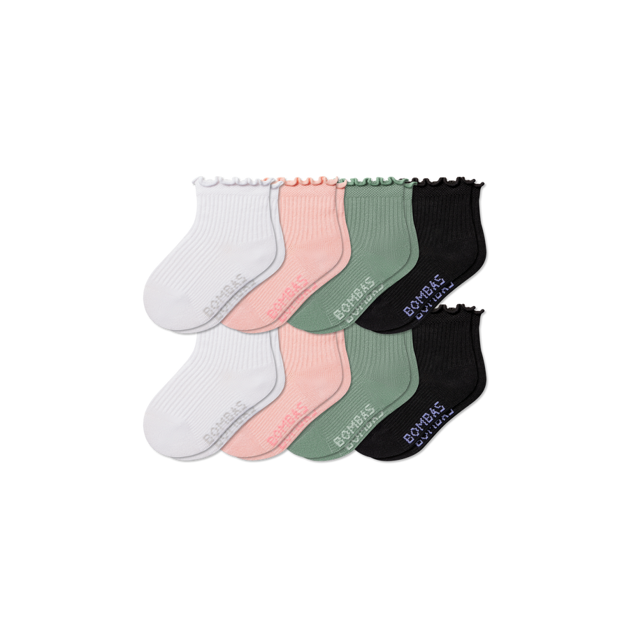 Toddler Ruffle Rib Calf Sock 8-Pack - Studio Lounge Fit