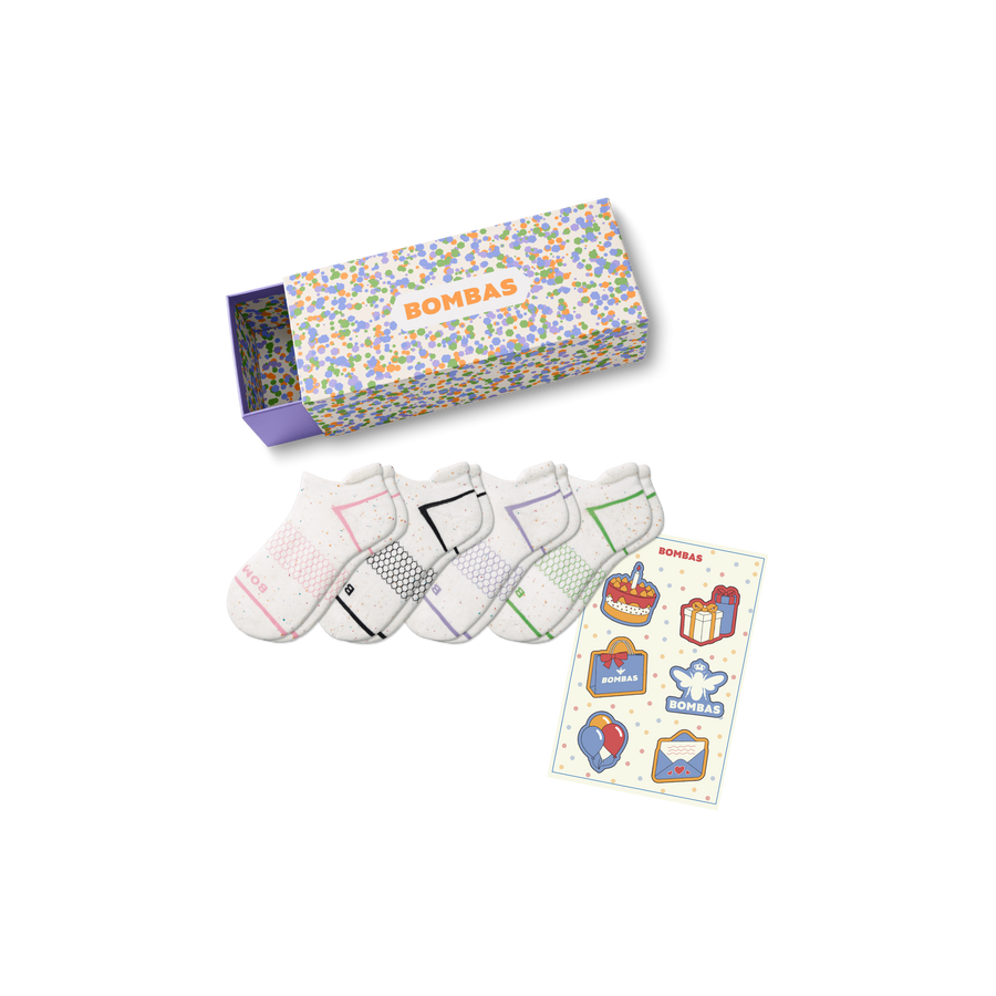 Women's Confetti Ankle Sock 4-Pack Gift Box - Daily Storage Pack