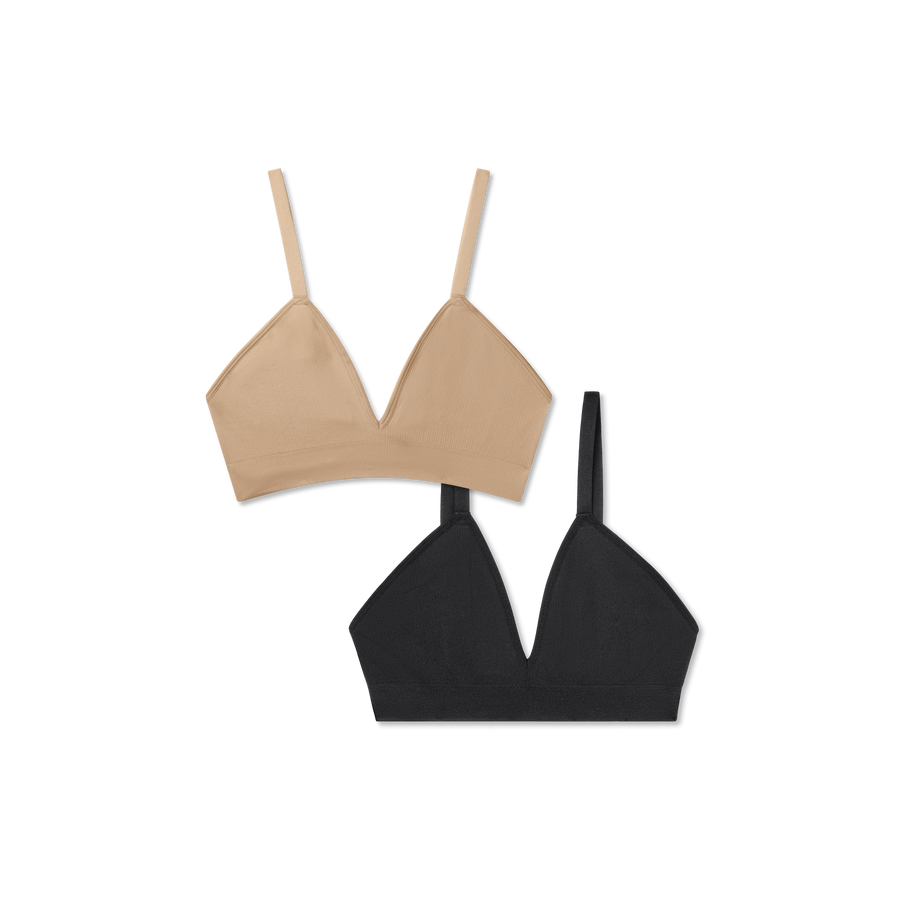 Women's Seamless Triangle Bralette 2-Pack - Modern Everyday Shape