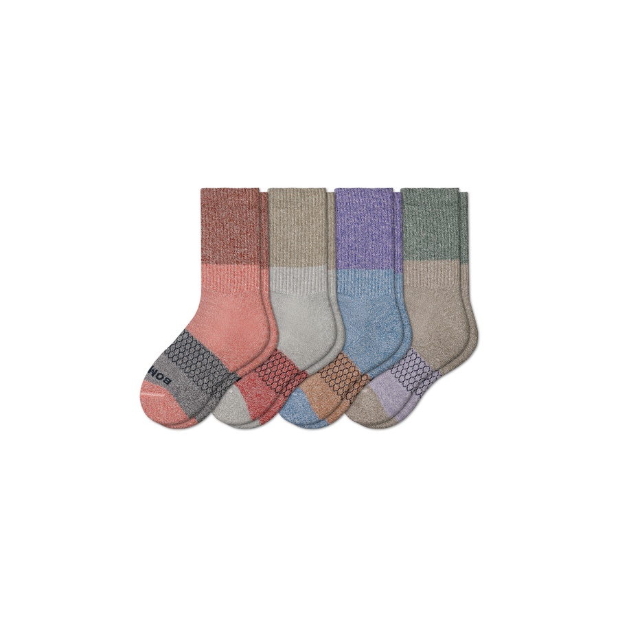 Youth Tri-Block Calf Sock 4-Pack - Cozy Lounge Comfort