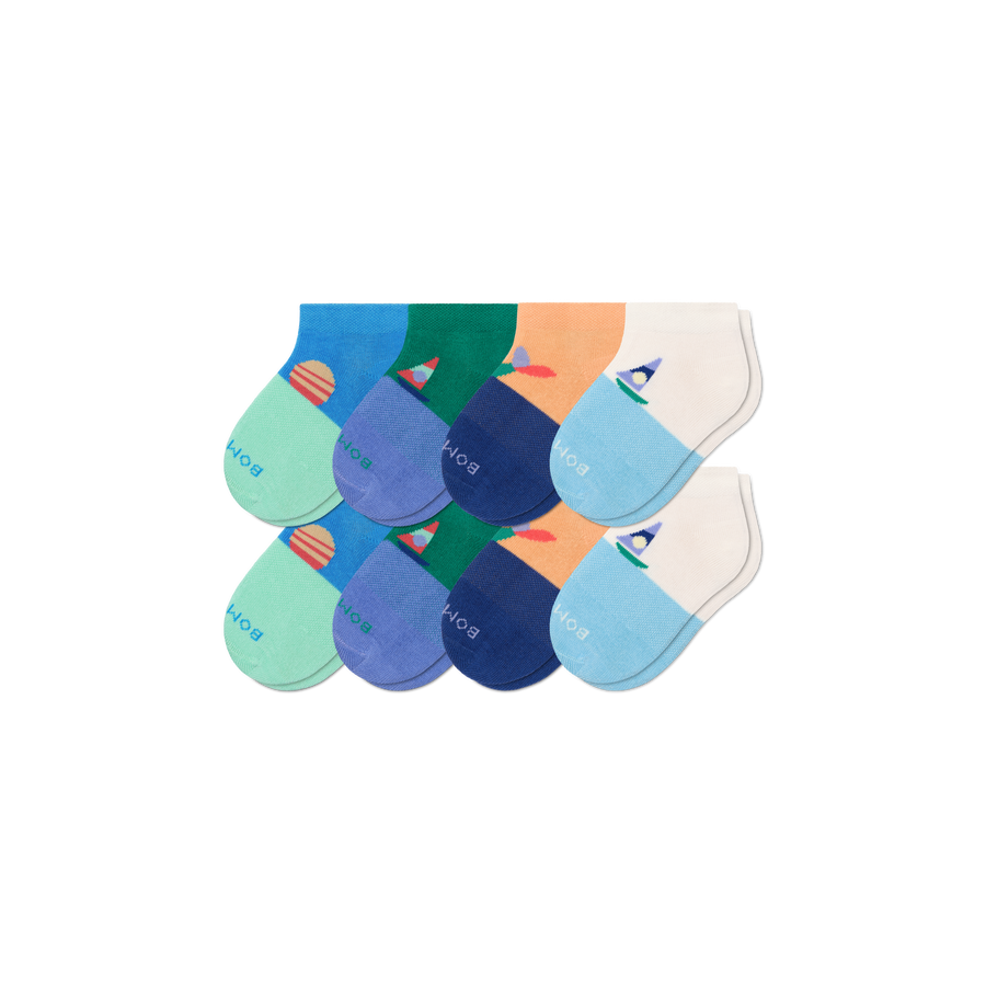 Junior Lightweight Ankle Sock 8-Pack - Easy Low Cut Support