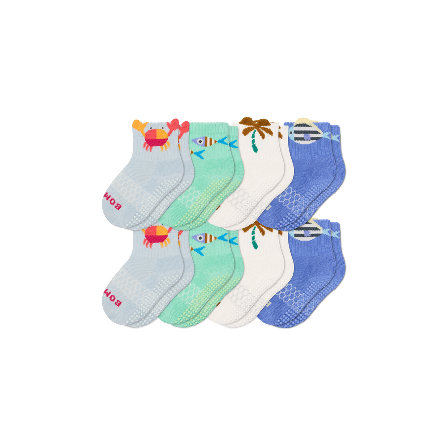 Toddler Gripper Calf Sock 8-Pack - Trail Home Cushion